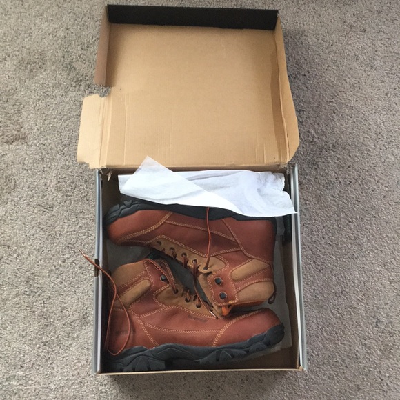 HYTEST Leather Safety Boots Waterproof Brown Size 12 - Picture 6 of 8